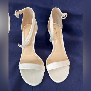 Enzo Angiolini white strappy heels size 6.5. Leather upper.